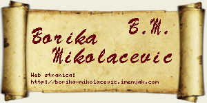 Borika Mikolačević vizit kartica